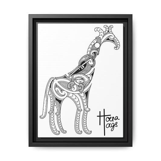Framed Giraffe Kirituhi Matte Canvas Print
