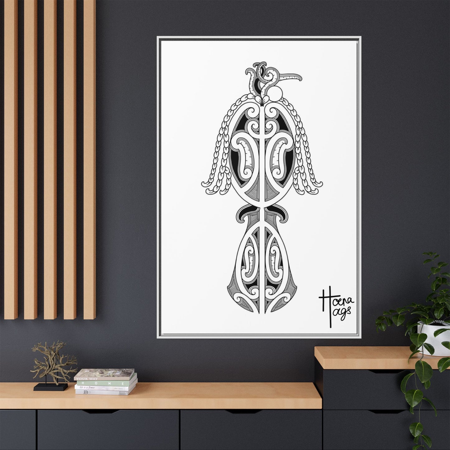 Framed Kirituhi Tui Matte Canvas Print