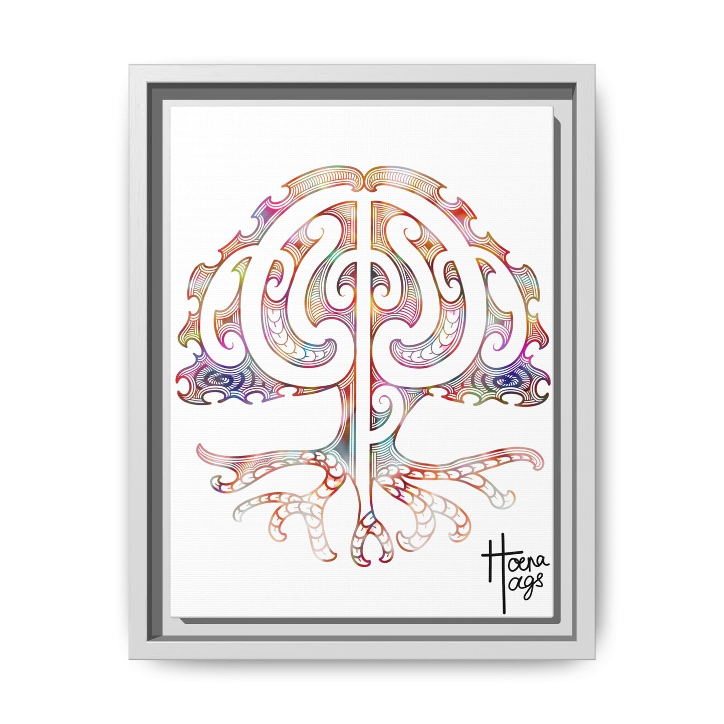 Framed Tree Of Life Kirituhi Matte Canvas Print