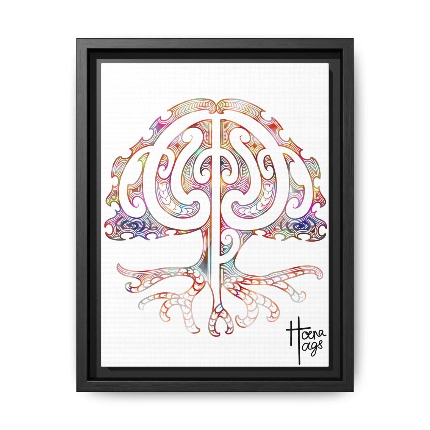 Framed Tree Of Life Kirituhi Matte Canvas Print