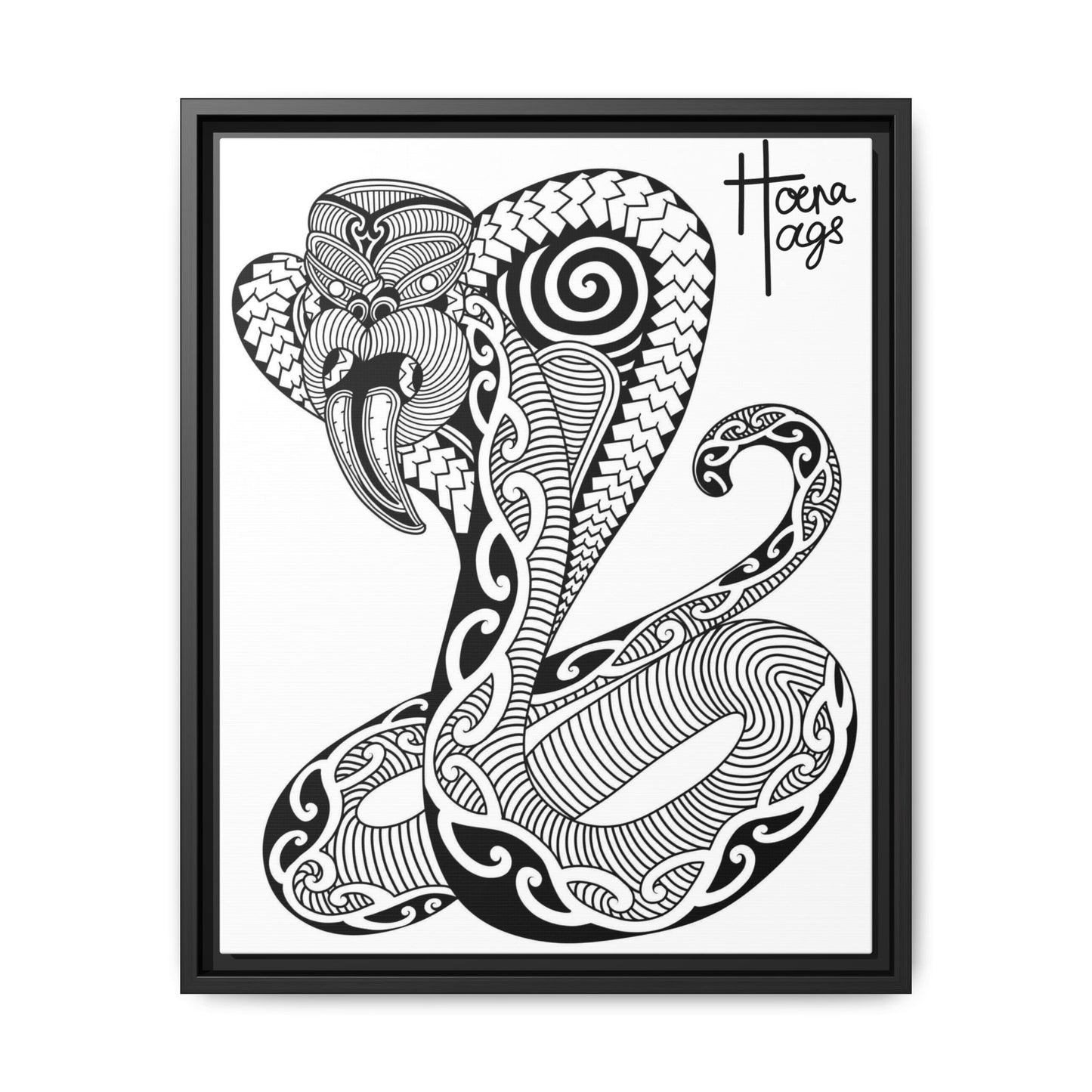 Framed Cobra Kirituhi Matte Canvas Print