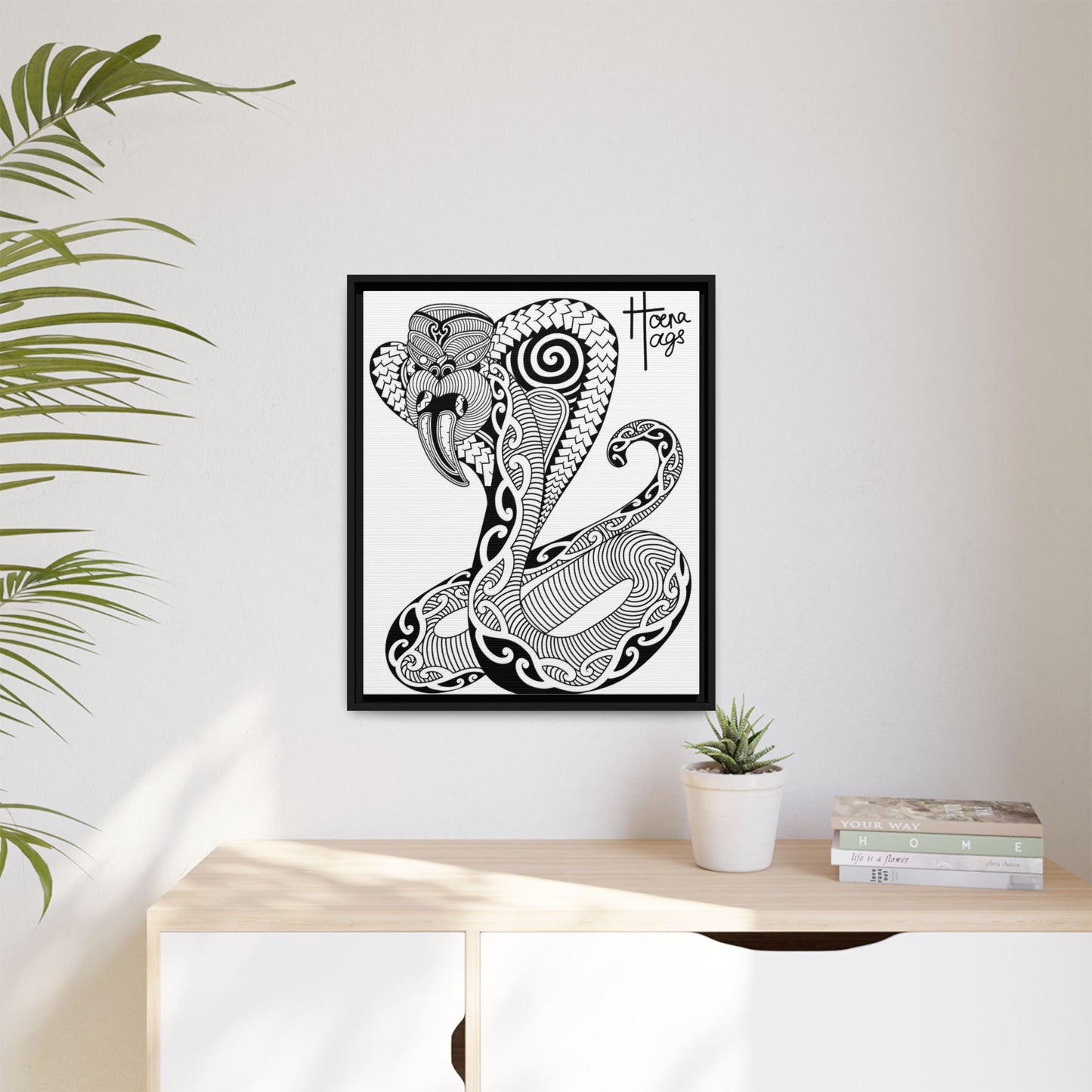 Framed Cobra Kirituhi Matte Canvas Print
