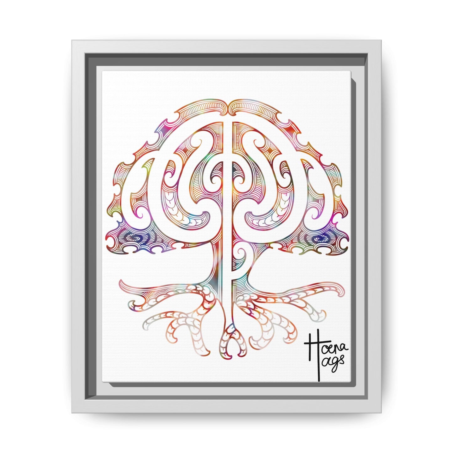 Framed Tree Of Life Kirituhi Matte Canvas Print