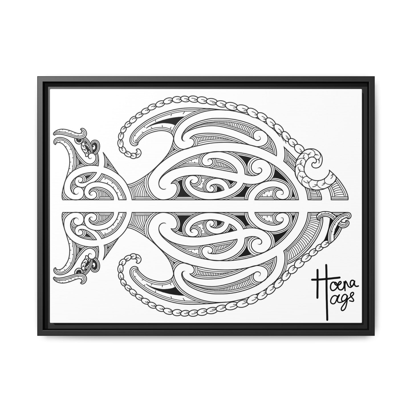 Framed Fish Kirituhi Matte Canvas Print