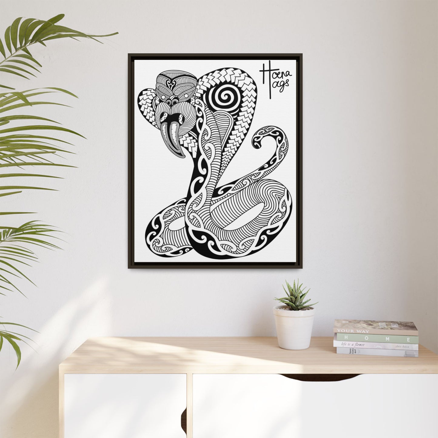 Framed Cobra Kirituhi Matte Canvas Print