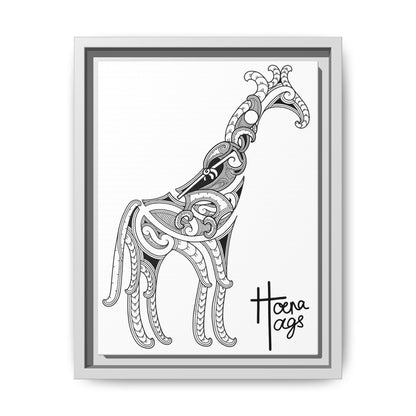Framed Giraffe Kirituhi Matte Canvas Print