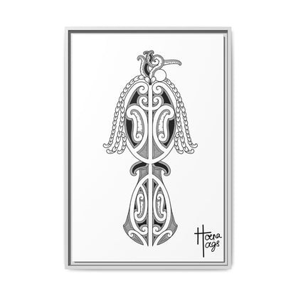 Framed Kirituhi Tui Matte Canvas Print