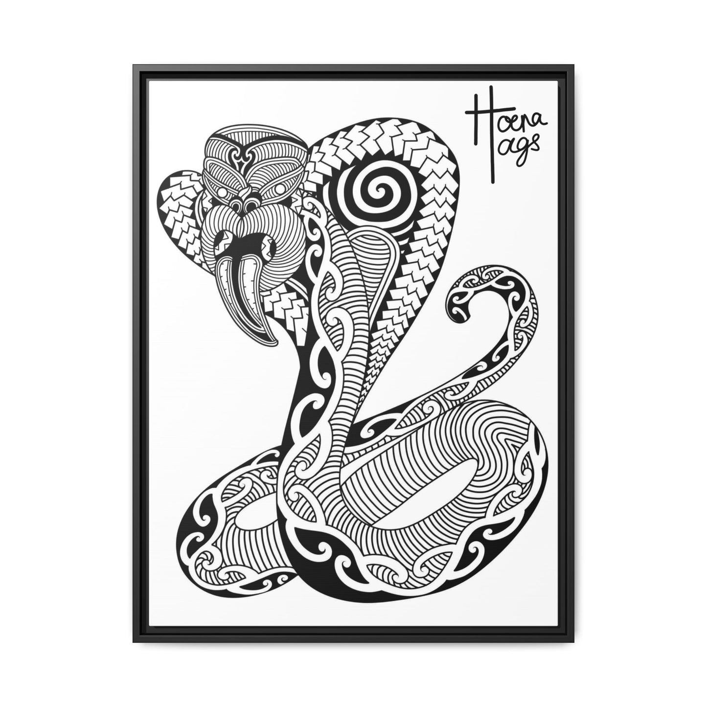 Framed Cobra Kirituhi Matte Canvas Print