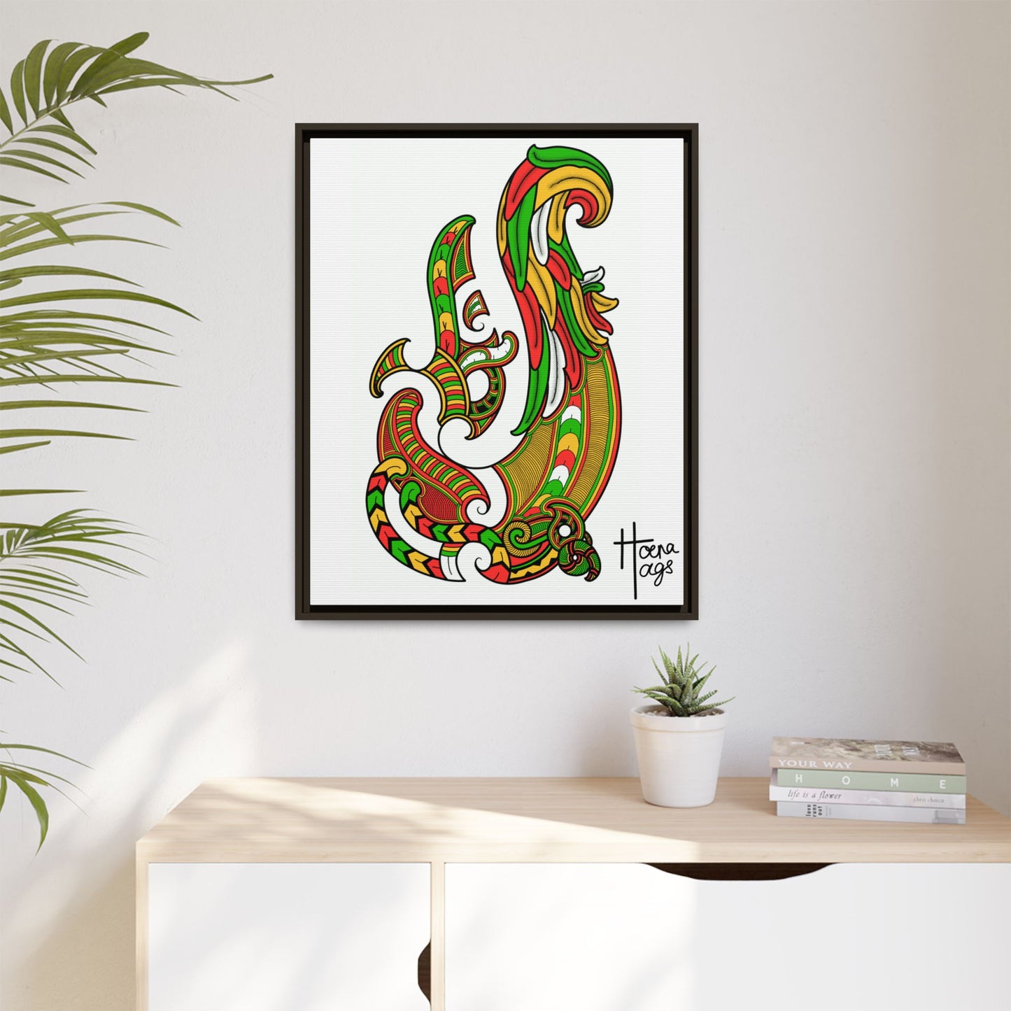 Framed Rusta Hei Matua Matte Canvas Print