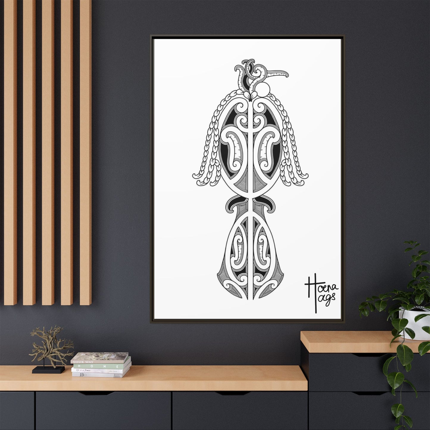 Framed Kirituhi Tui Matte Canvas Print