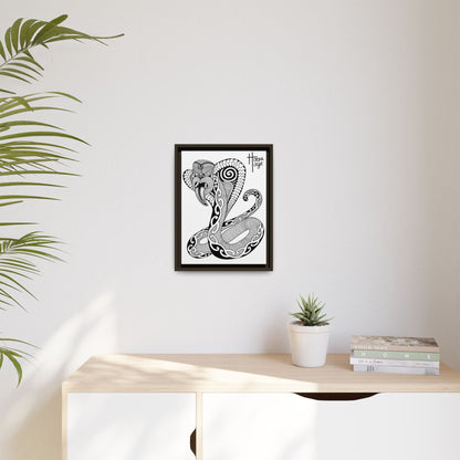 Framed Cobra Kirituhi Matte Canvas Print