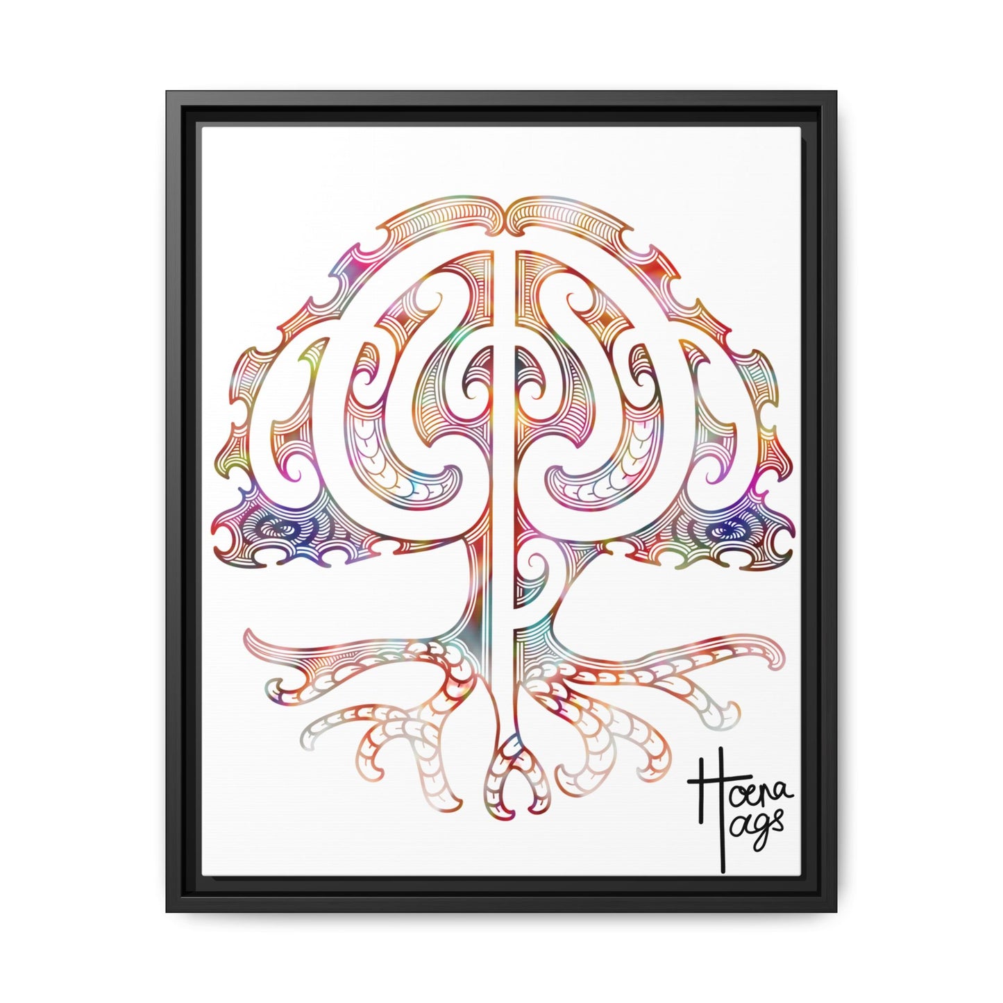 Framed Tree Of Life Kirituhi Matte Canvas Print