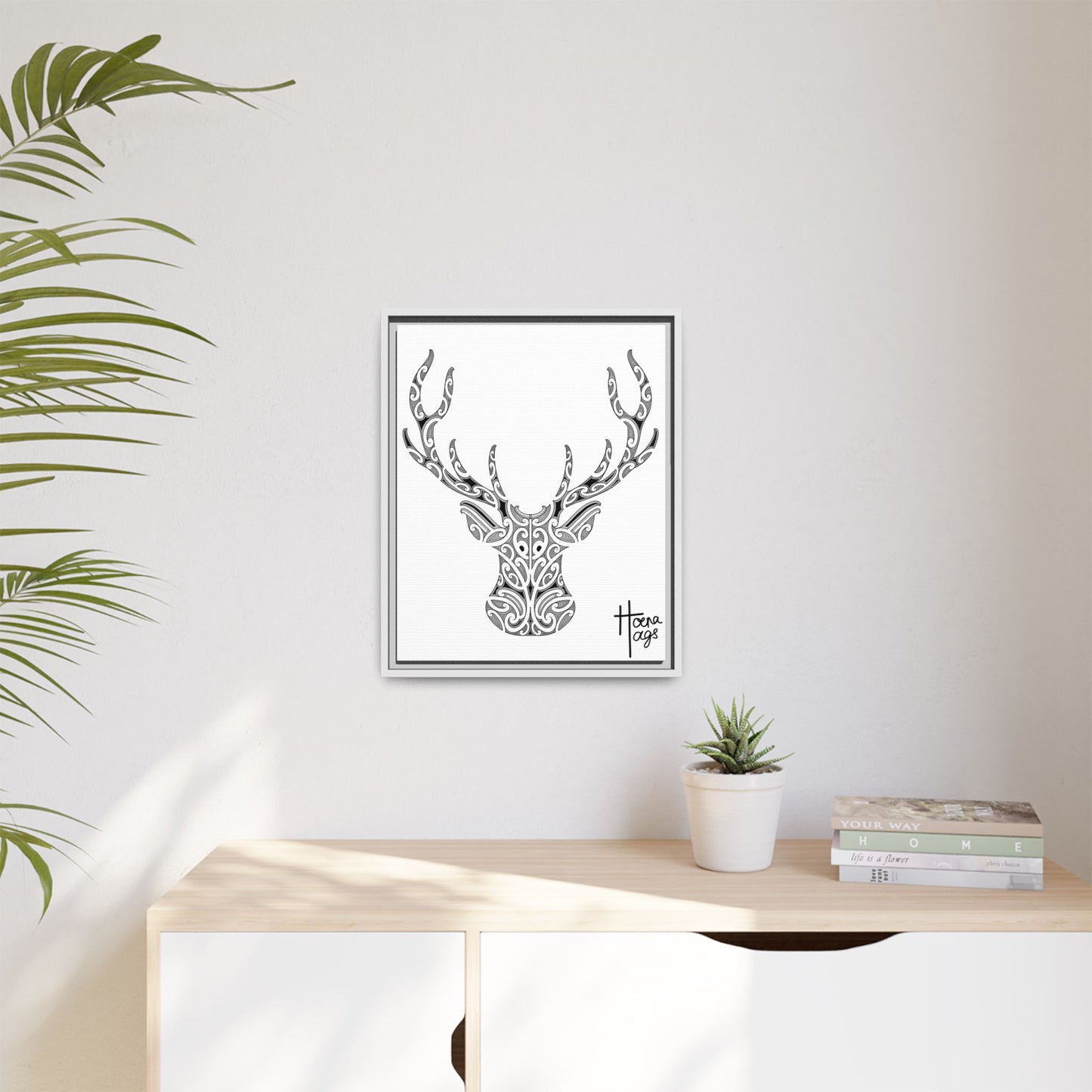 FRAMED KIRITUHI STAG/DEER MATTE CANVAS PRINT