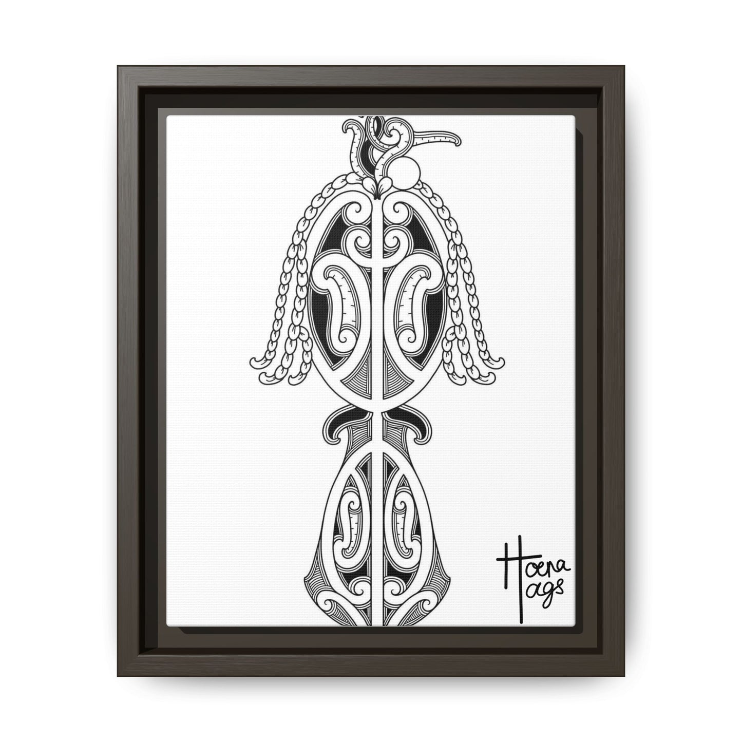 Framed Kirituhi Tui Matte Canvas Print