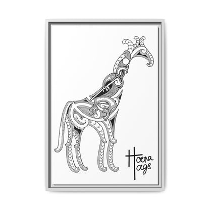 Framed Giraffe Kirituhi Matte Canvas Print