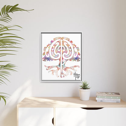 Framed Tree Of Life Kirituhi Matte Canvas Print