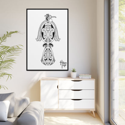 Framed Kirituhi Tui Matte Canvas Print