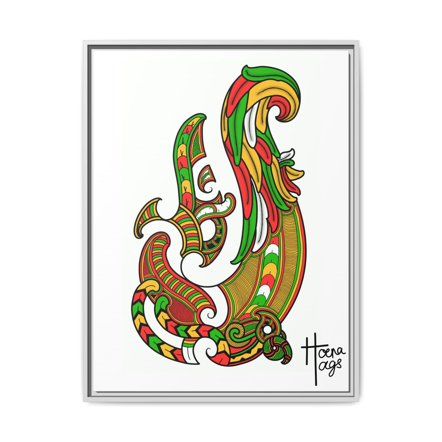 Framed Rusta Hei Matua Matte Canvas Print