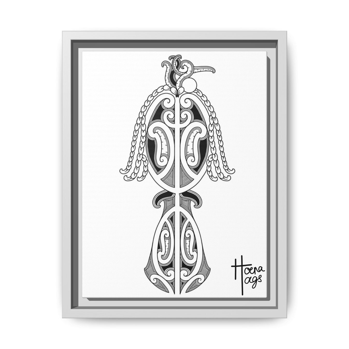 Framed Kirituhi Tui Matte Canvas Print