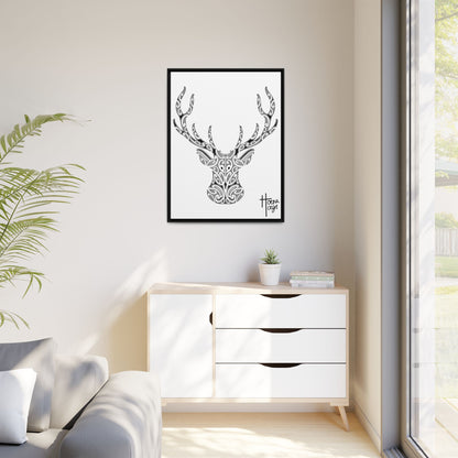 FRAMED KIRITUHI STAG/DEER MATTE CANVAS PRINT