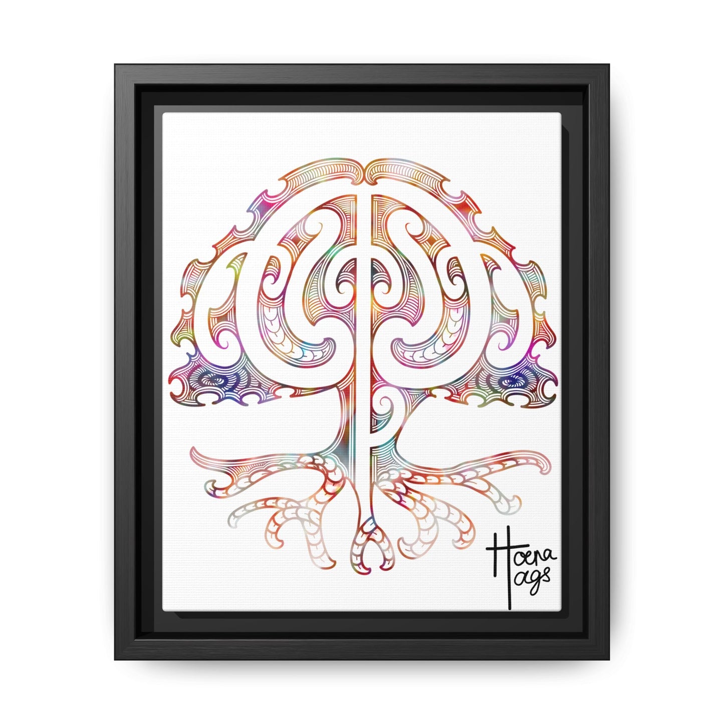 Framed Tree Of Life Kirituhi Matte Canvas Print