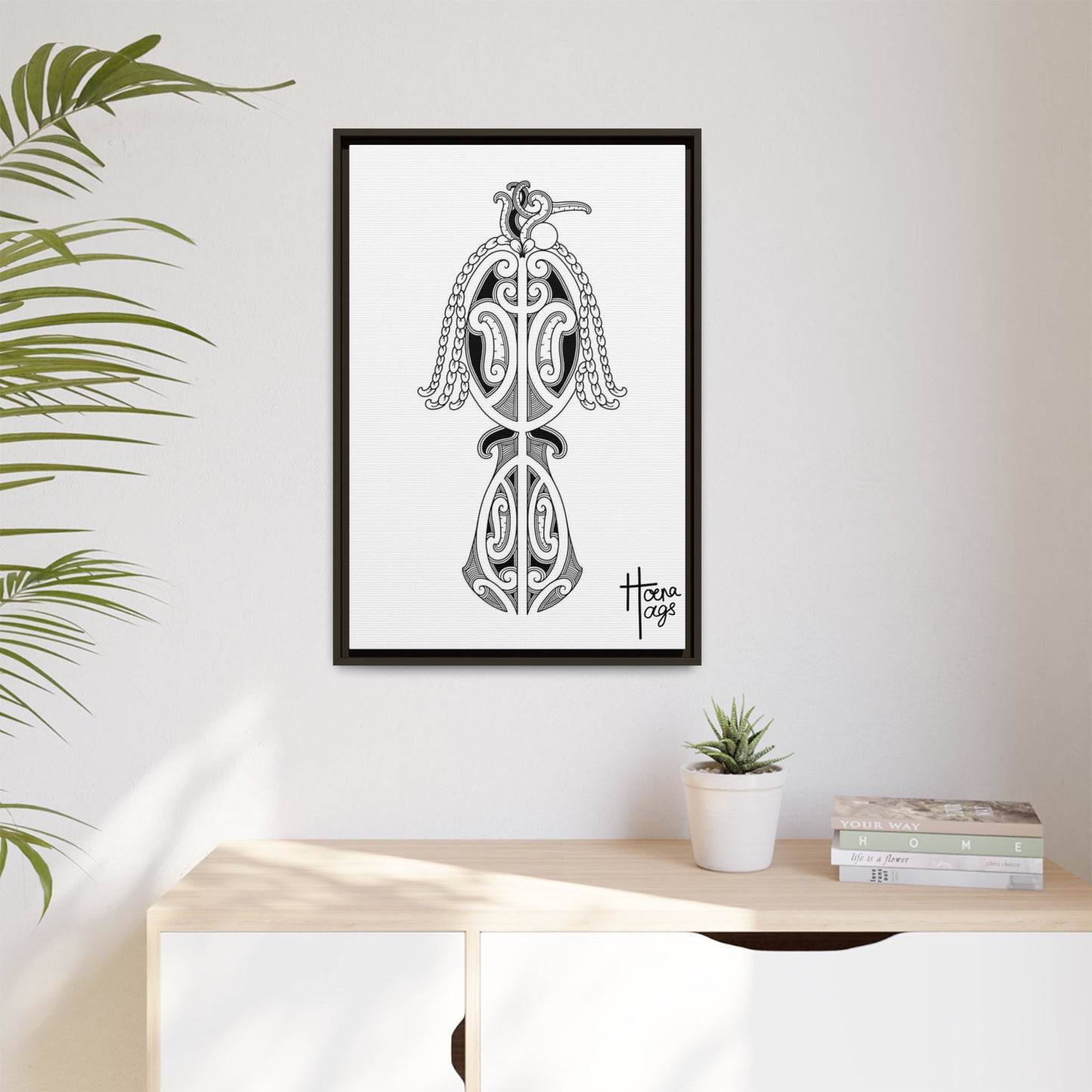 Framed Kirituhi Tui Matte Canvas Print