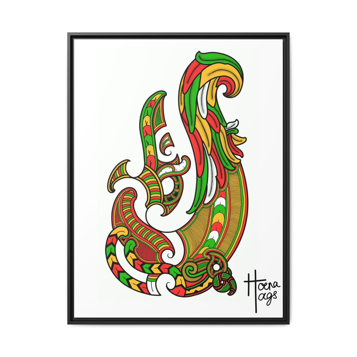 Framed Rusta Hei Matua Matte Canvas Print