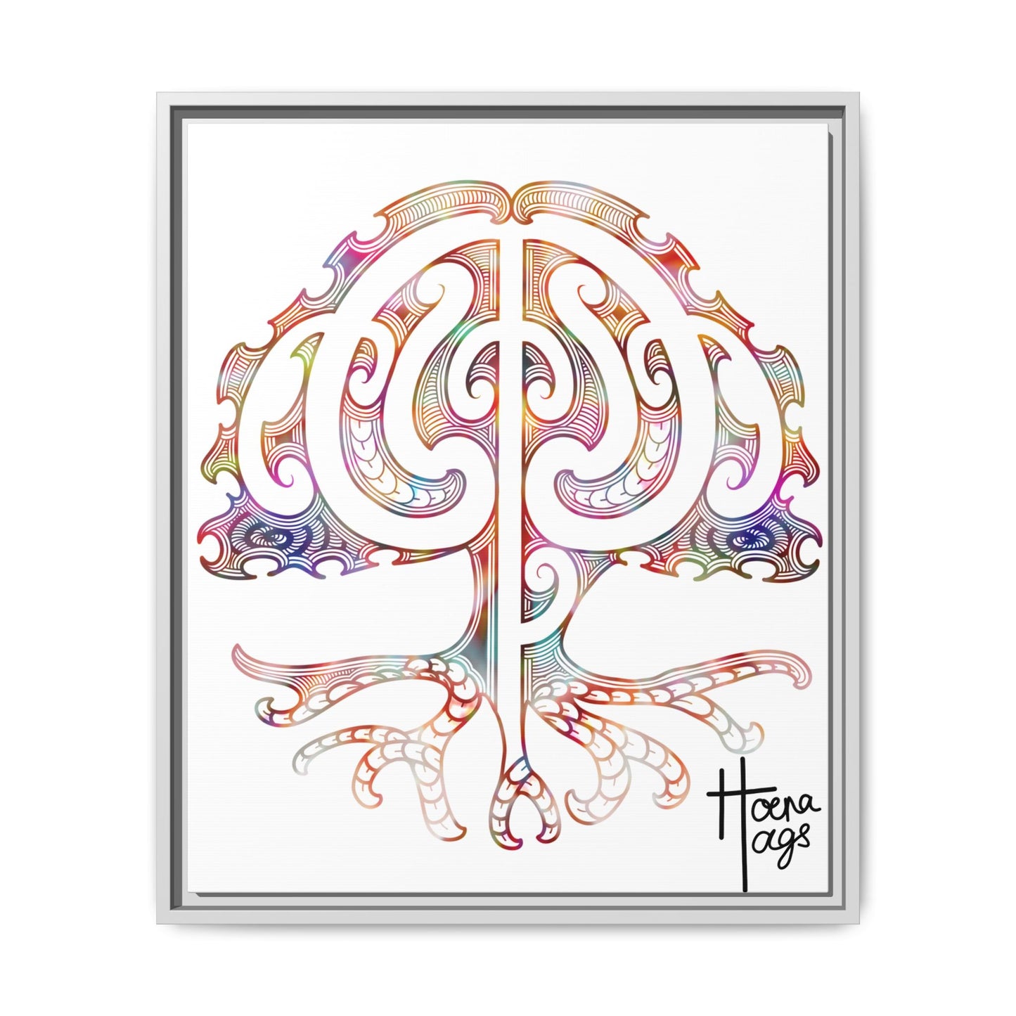 Framed Tree Of Life Kirituhi Matte Canvas Print