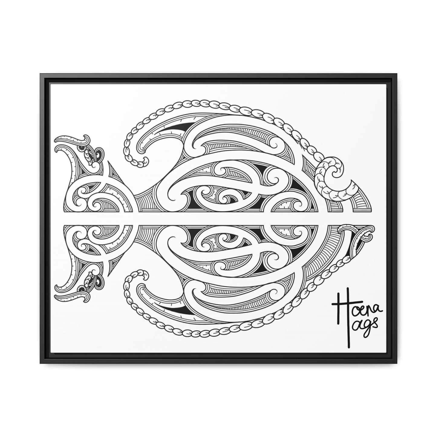 Framed Fish Kirituhi Matte Canvas Print