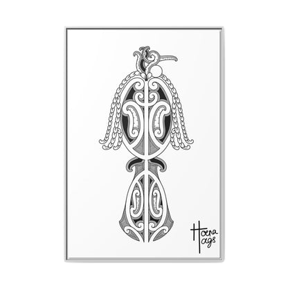 Framed Kirituhi Tui Matte Canvas Print