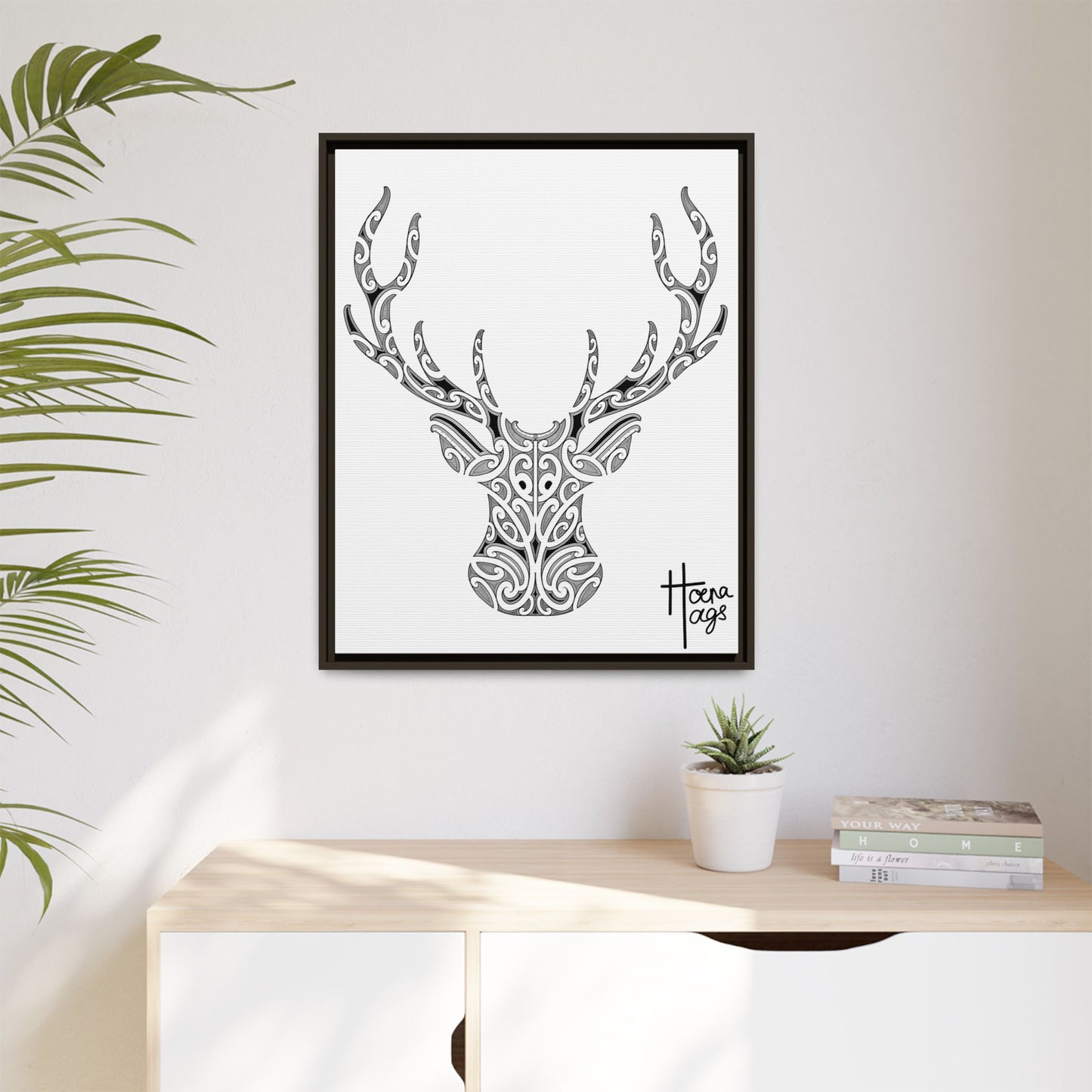 FRAMED KIRITUHI STAG/DEER MATTE CANVAS PRINT