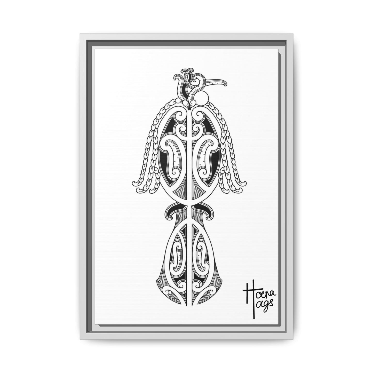 Framed Kirituhi Tui Matte Canvas Print