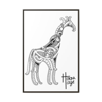 Framed Giraffe Kirituhi Matte Canvas Print