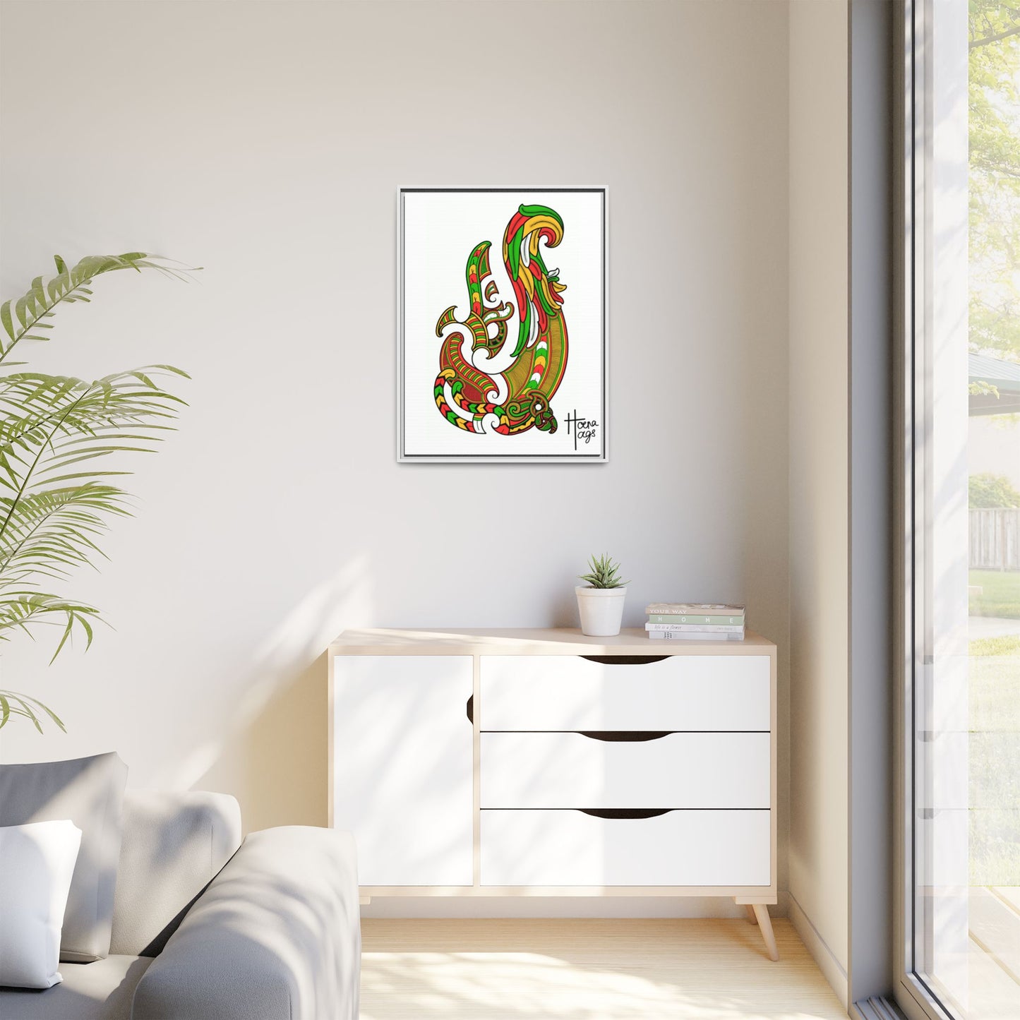 Framed Rusta Hei Matua Matte Canvas Print