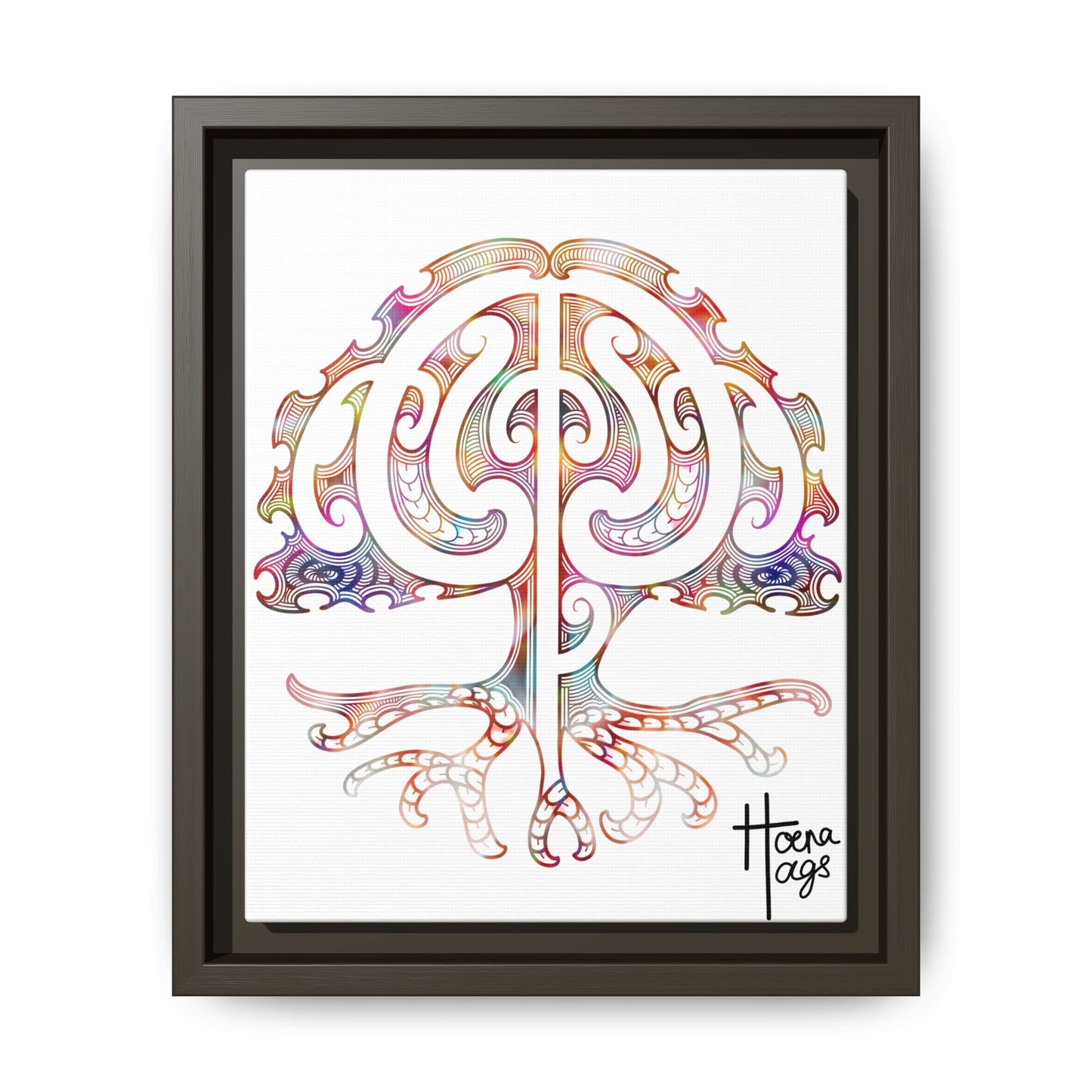 Framed Tree Of Life Kirituhi Matte Canvas Print