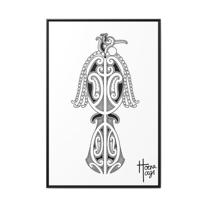 Framed Kirituhi Tui Matte Canvas Print