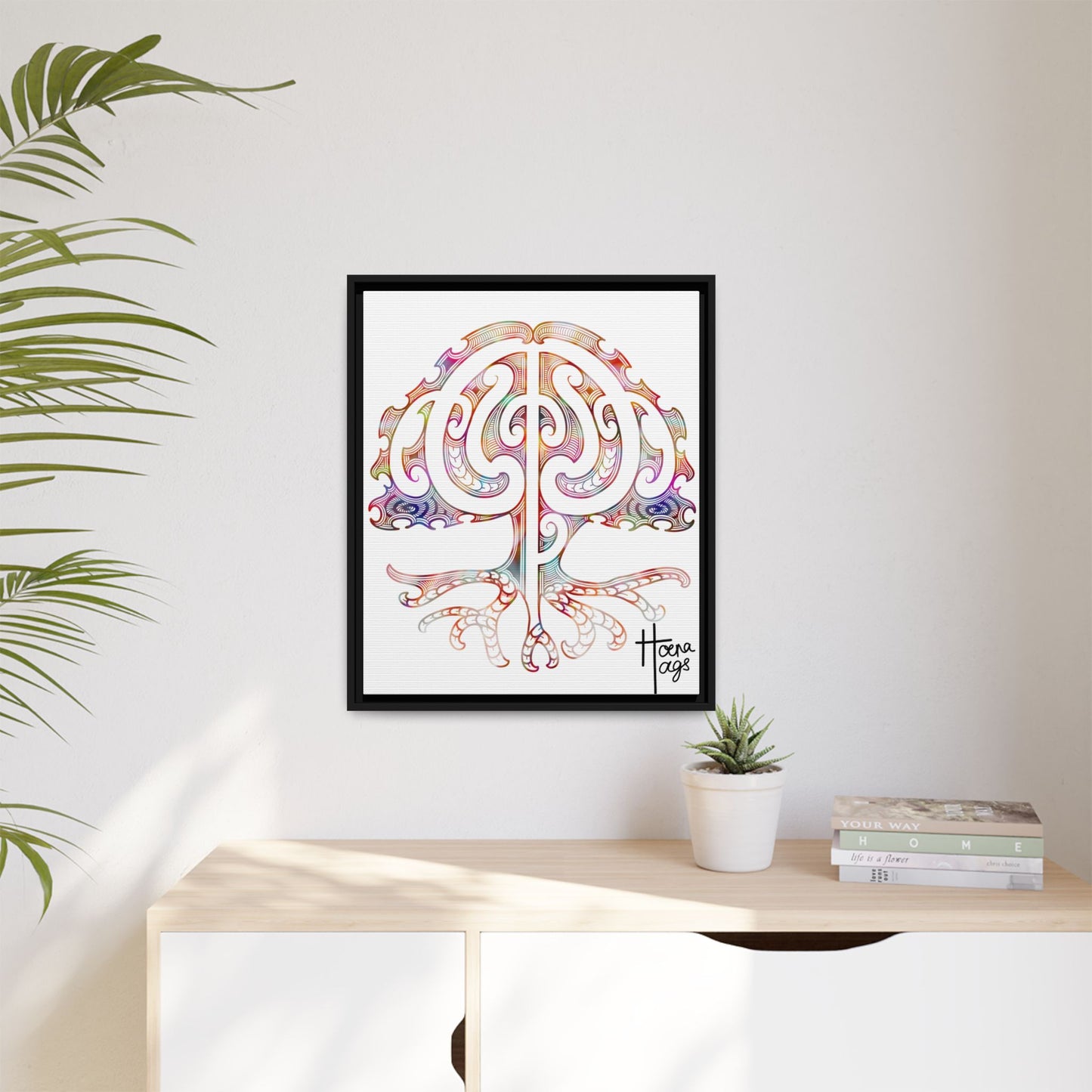 Framed Tree Of Life Kirituhi Matte Canvas Print