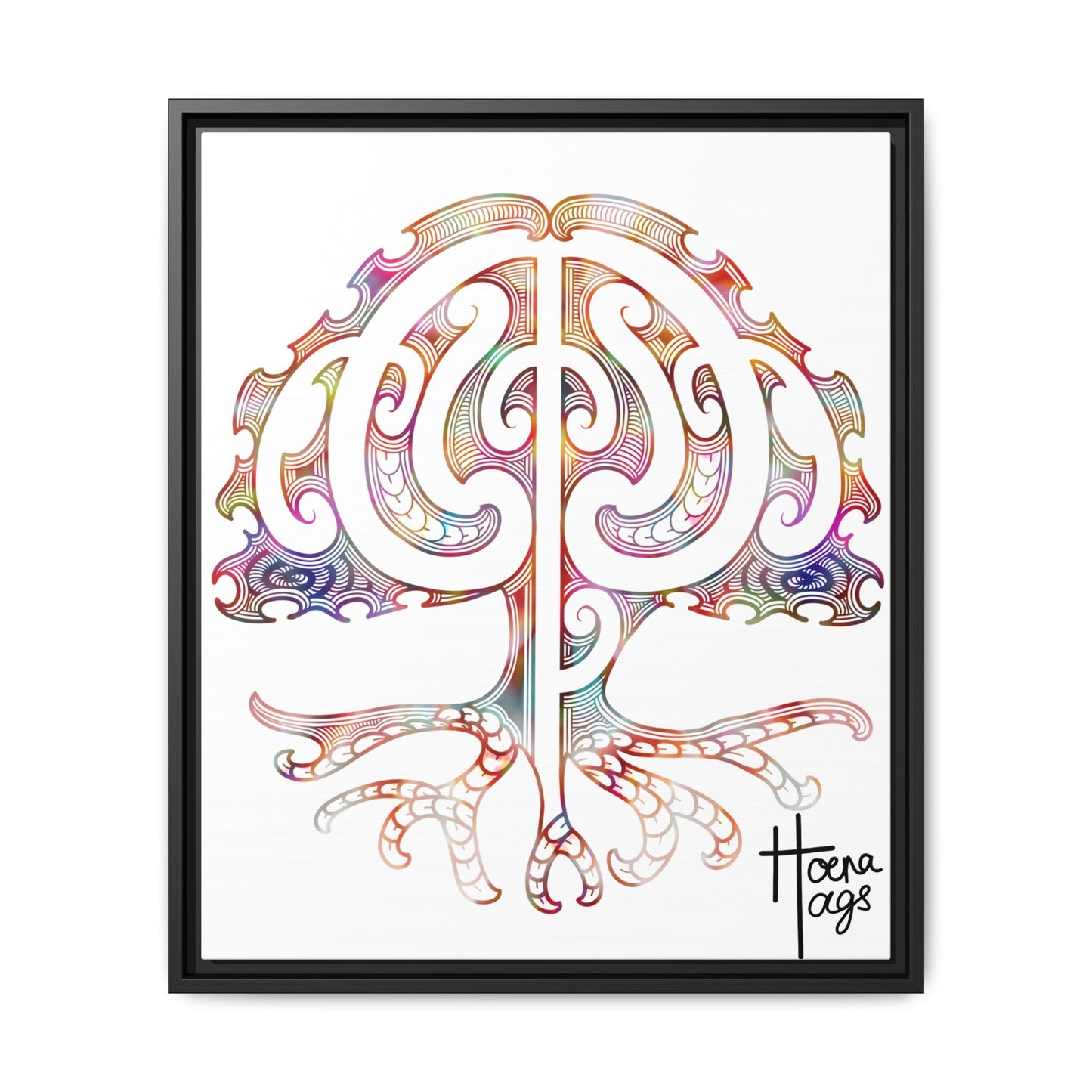 Framed Tree Of Life Kirituhi Matte Canvas Print