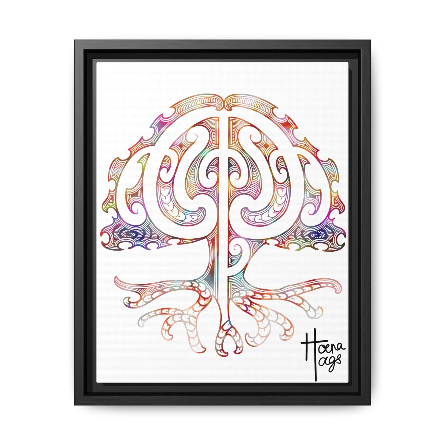 Framed Tree Of Life Kirituhi Matte Canvas Print