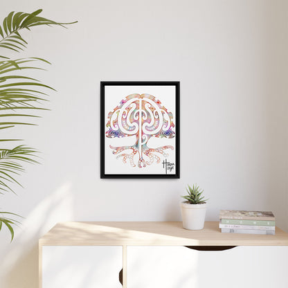Framed Tree Of Life Kirituhi Matte Canvas Print