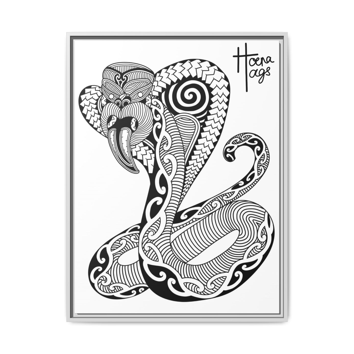 Framed Cobra Kirituhi Matte Canvas Print