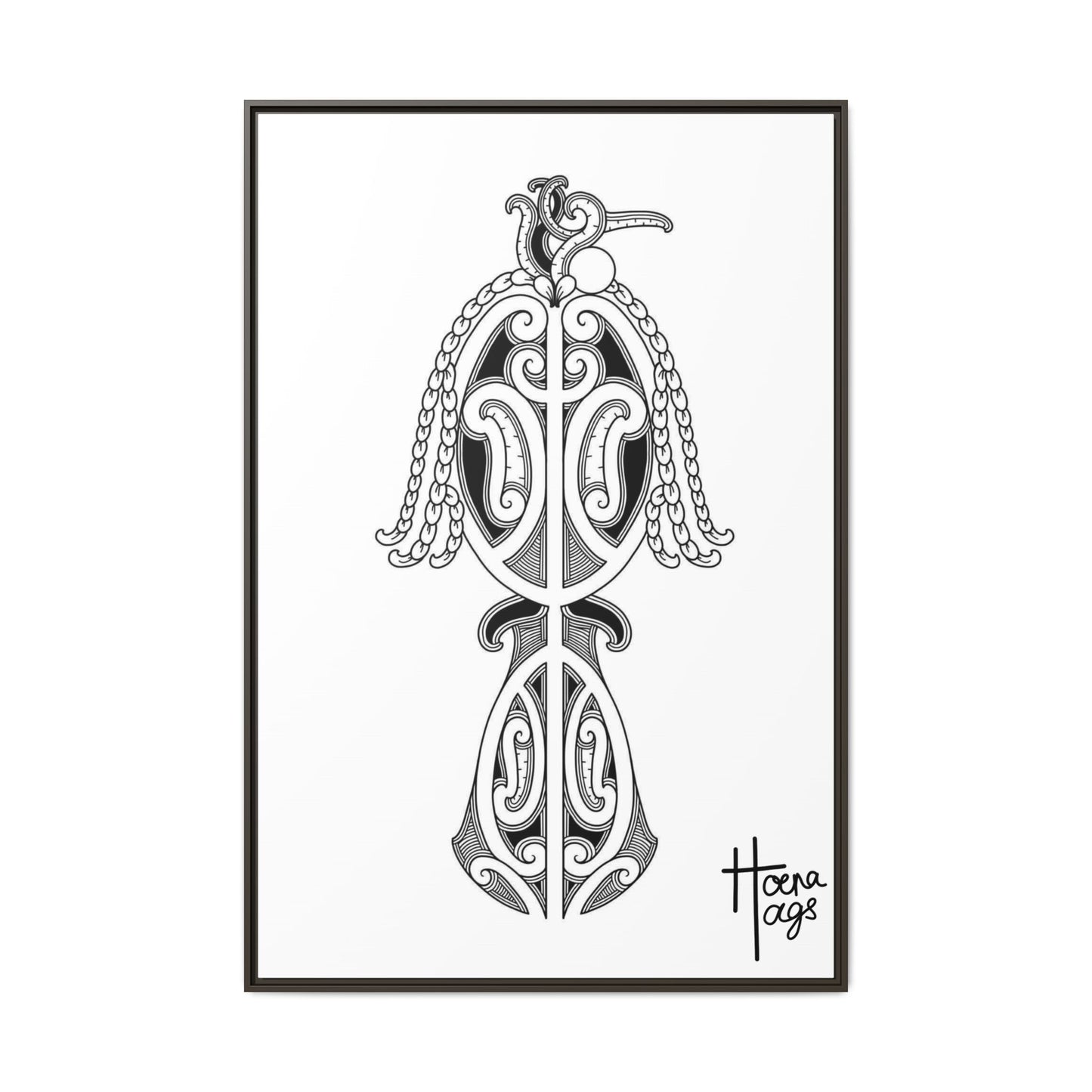 Framed Kirituhi Tui Matte Canvas Print