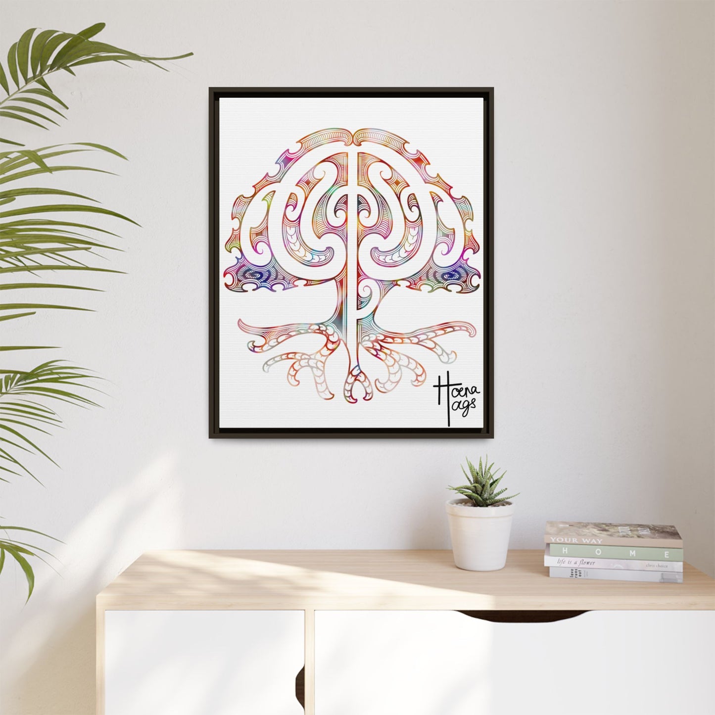 Framed Tree Of Life Kirituhi Matte Canvas Print