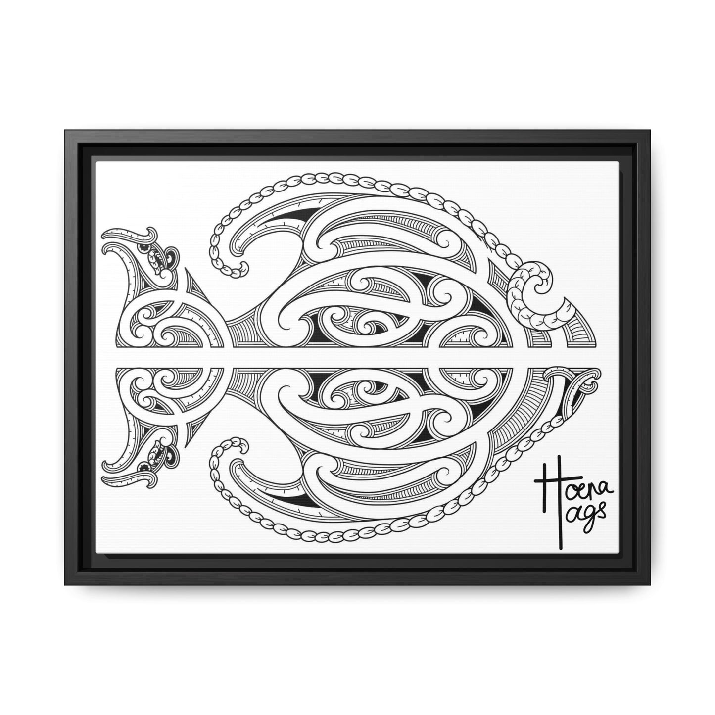 Framed Fish Kirituhi Matte Canvas Print