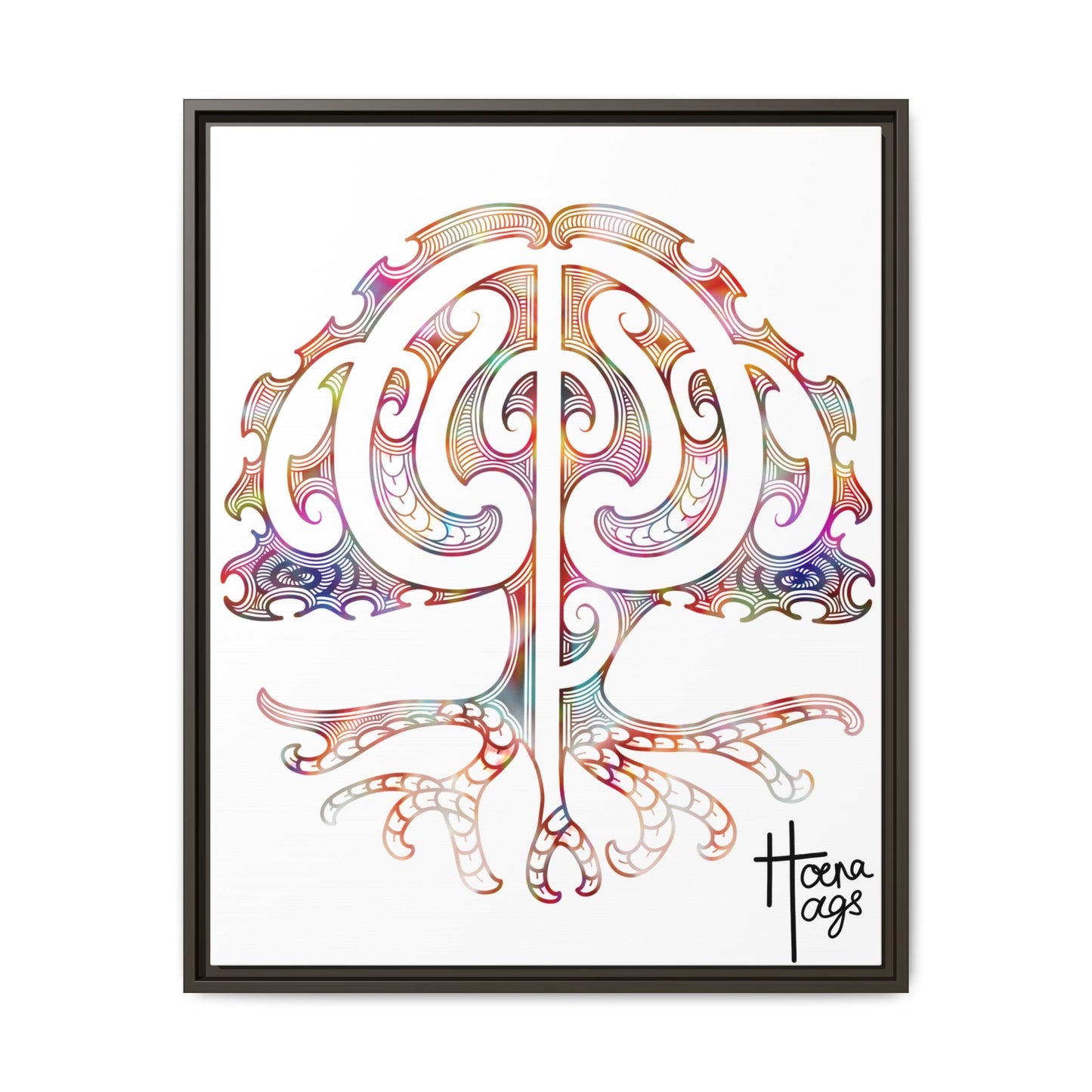 Framed Tree Of Life Kirituhi Matte Canvas Print