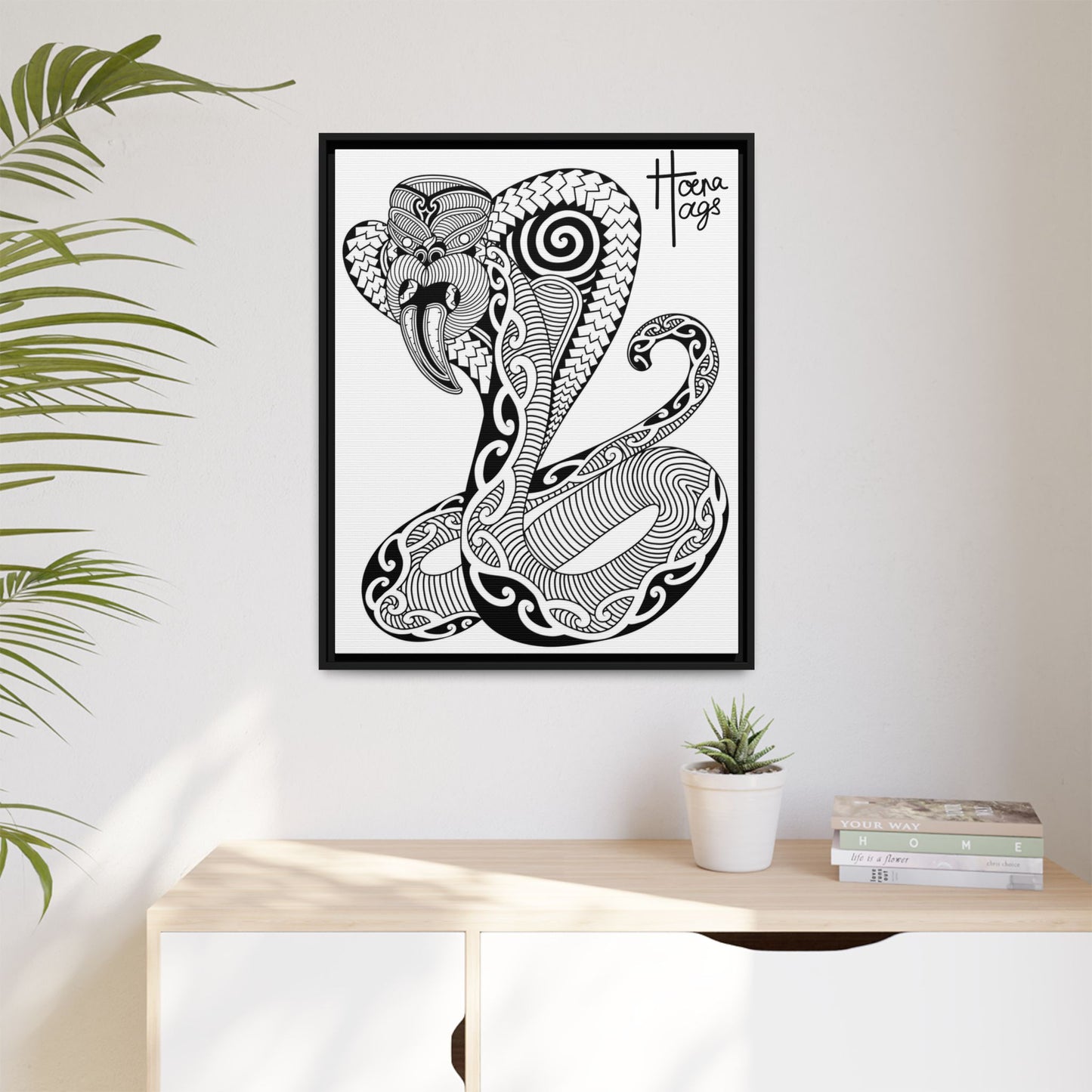 Framed Cobra Kirituhi Matte Canvas Print