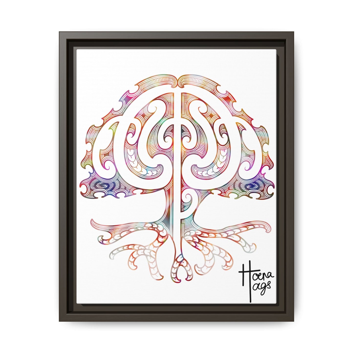 Framed Tree Of Life Kirituhi Matte Canvas Print
