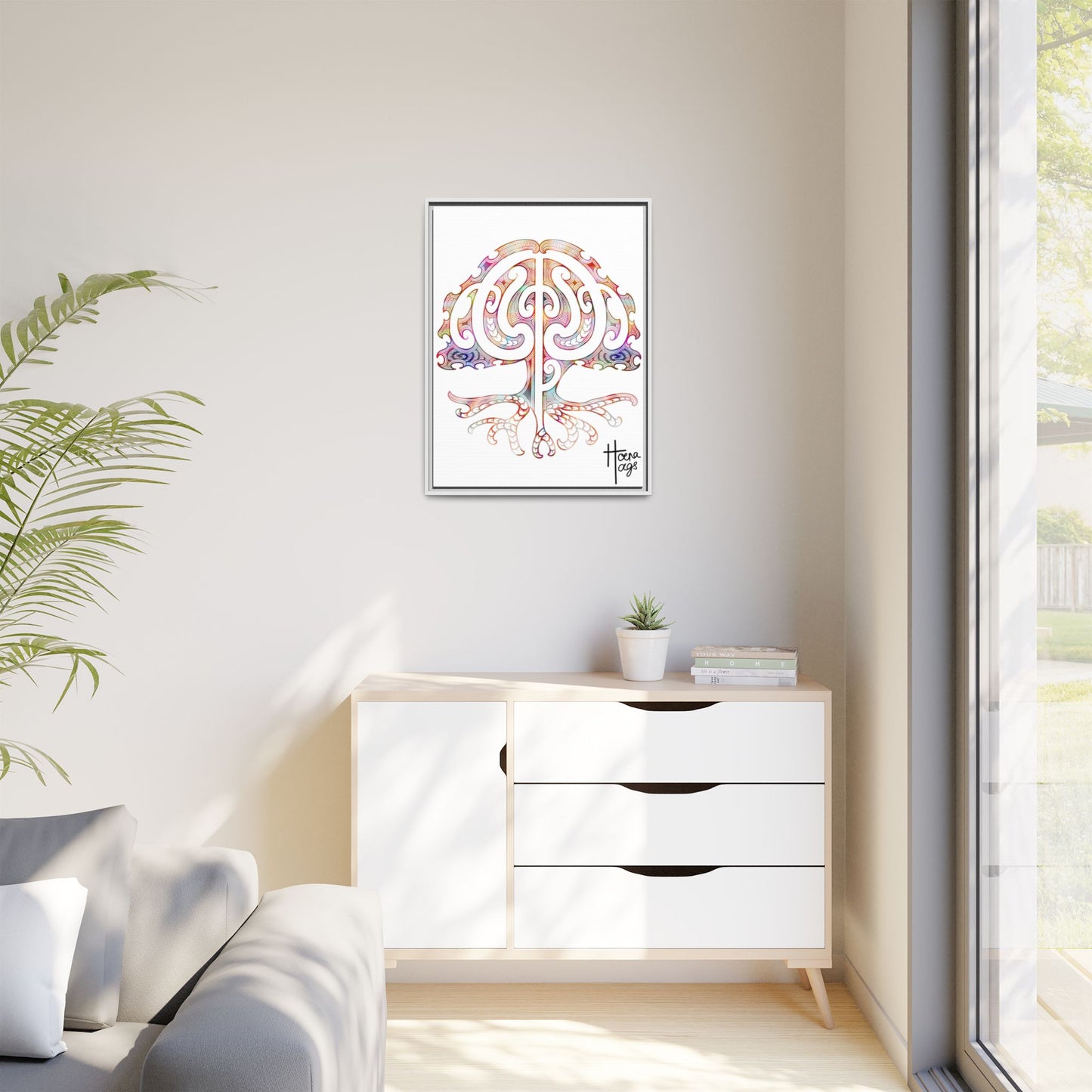 Framed Tree Of Life Kirituhi Matte Canvas Print
