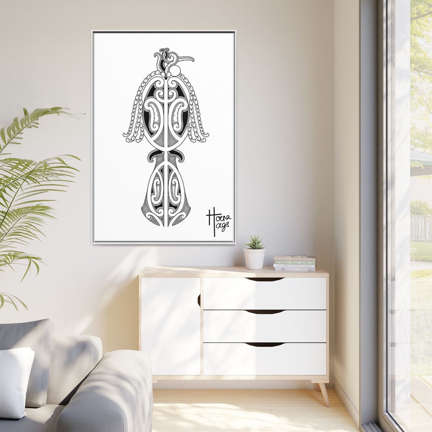 Framed Kirituhi Tui Matte Canvas Print