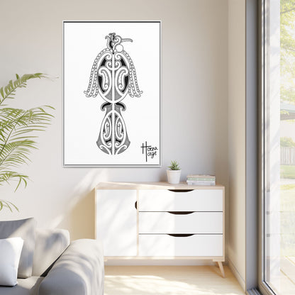 Framed Kirituhi Tui Matte Canvas Print